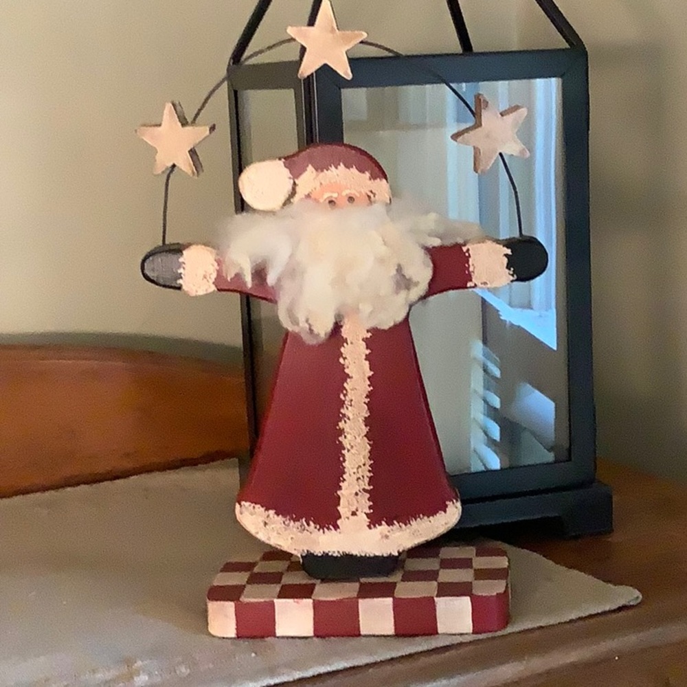 Handcrafted Wooden Santa